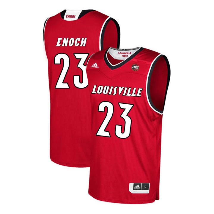 Louisville Cardinals 23 Steven Enoch Red College Basketball Jersey Dzhi